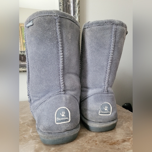Bearpaw NeverWet Suede Leather/Sheepskin Shearling Gray Women's Boots US 9 - Picture 7 of 16